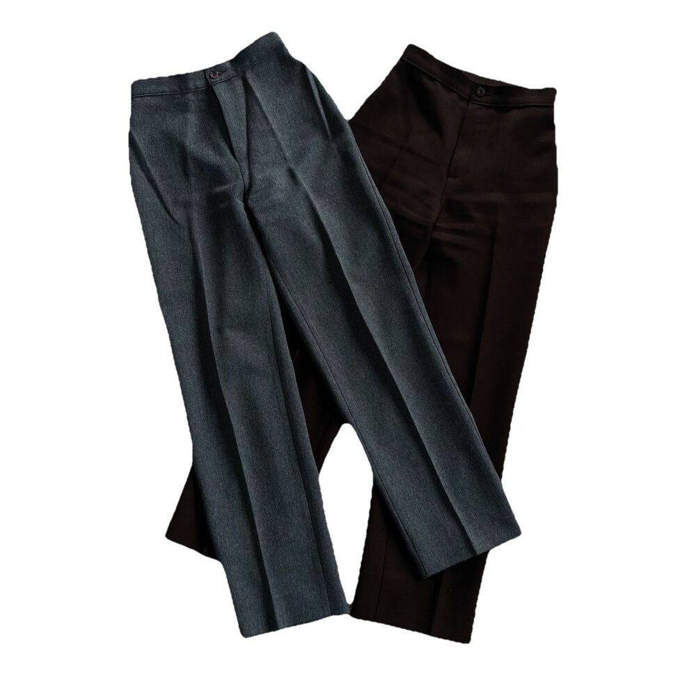 VTG Bend Over Dress Pants Lot of 2 Women’s Size 6/8 Short Brown & Gray USA Made